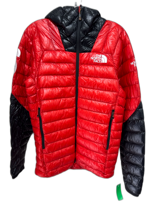 The North Face Size S Red & White Nylon & Acetate Goose Down Full ZIp Jacket Red & White / S