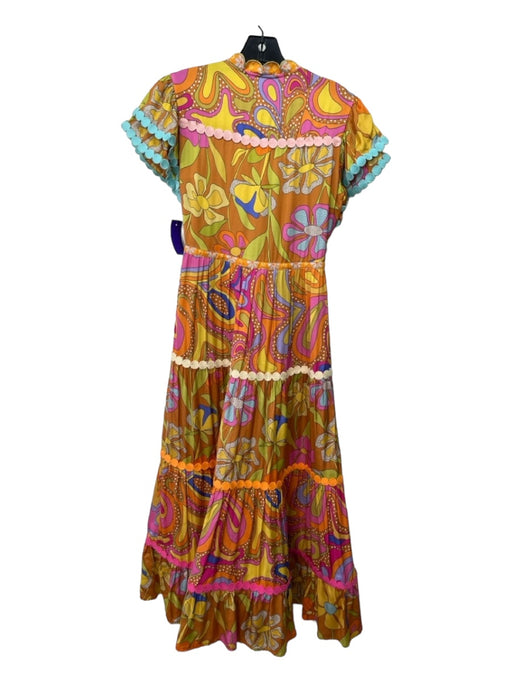 Celia B Size XS Multicolor Viscose & Rayon Button Front All Over Print Dress Multicolor / XS