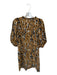 Michelle McDowell Size S Tan & black Polyester 3/4 Balloon Sleeve Dress Tan & black / S