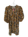 Michelle McDowell Size S Tan & black Polyester 3/4 Balloon Sleeve Dress Tan & black / S