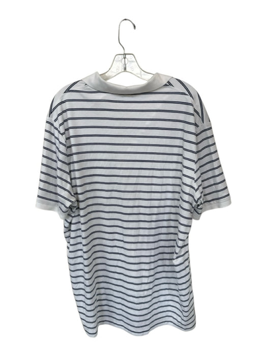 Polo Ralph Lauren Size XL White & Blue Cotton Striped Men's Polo White & Blue / XL