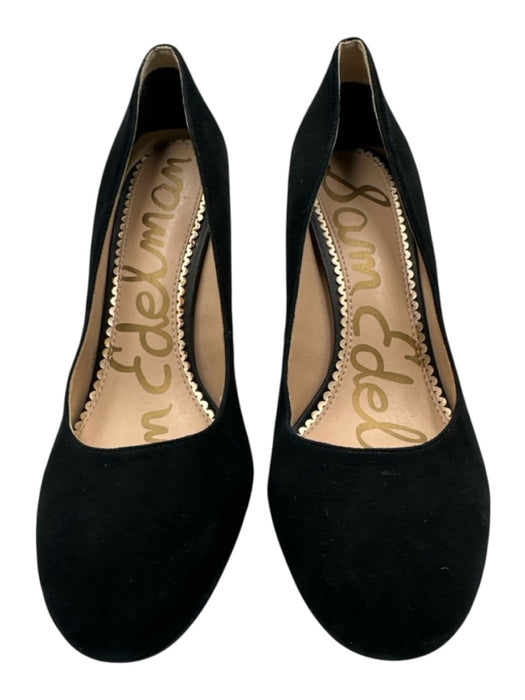 Sam Edelman Shoe Size 7.5 Black Leather Suede Block Heel Pumps Black / 7.5