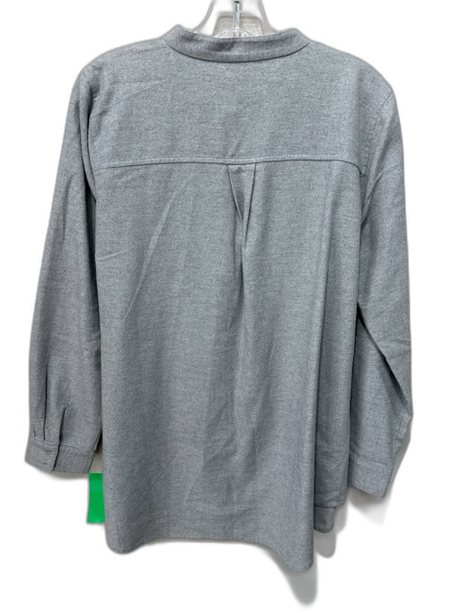 Eileen Fisher Size M Gray Cotton Button Down Front Pocket Long Sleeve Top Gray / M