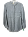 Eileen Fisher Size M Gray Cotton Button Down Front Pocket Long Sleeve Top Gray / M