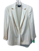 Akris Size 14 Cream White Viscose Snaps Shoulder Pads Long Sleeve Blazer Jacket Cream White / 14