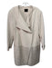 Akris Size 12 Cream & Gold Wool Metallic Hem Snaps Fabric Block Knee length Coat Cream & Gold / 12