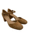 Ann Mashburn Shoe Size 38.5 Tan Brown Suede Round Toe Ankle Buckle Pumps Tan Brown / 38.5