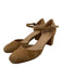 Ann Mashburn Shoe Size 38.5 Tan Brown Suede Round Toe Ankle Buckle Pumps Tan Brown / 38.5