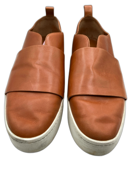 Vince Shoe Size 39 Brown & White Leather & Rubber Slip On Pull Tab Sneakers Brown & White / 39