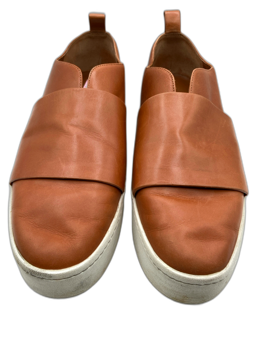 Vince Shoe Size 39 Brown & White Leather & Rubber Slip On Pull Tab Sneakers Brown & White / 39