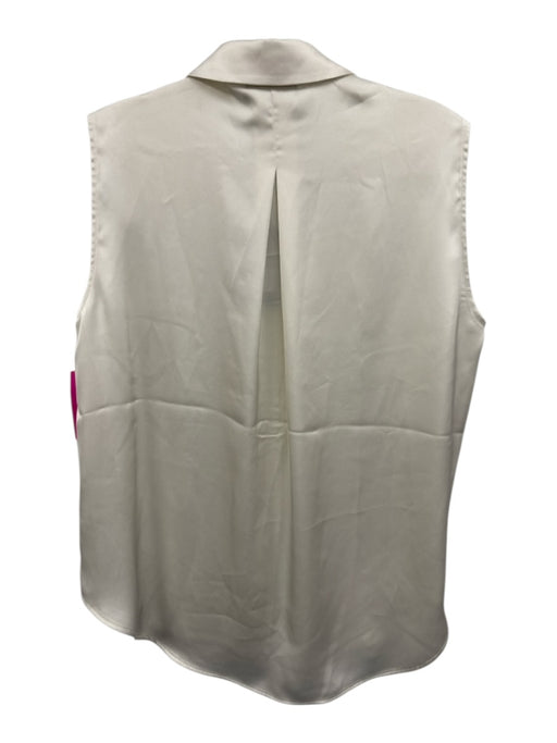 Rag & Bone Size M White Polyester Sleeveless Collar Button Up Top White / M