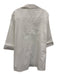 Ann Mashburn Size XL White Cotton Long Sleeve Collar V Neck Top White / XL