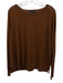 Zara Size L Brown Viscose Blend Long Sleeve Wide Neck Top Brown / L