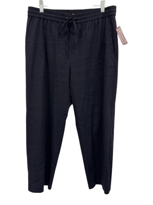 Theory Size L Black Linen Blend Drawstring Waist oversized pocket Pants Black / L