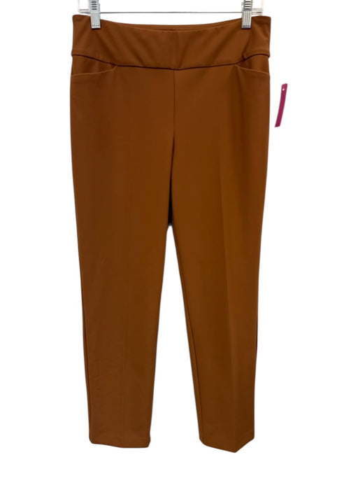 Holland Ave Size 10 Brown Nylon Blend Elastic Waist Pockets Straight Leg Pants Brown / 10