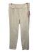 Nic + Zoe Size 12 White Polyester Blend Elastic Waist High Rise Pants White / 12