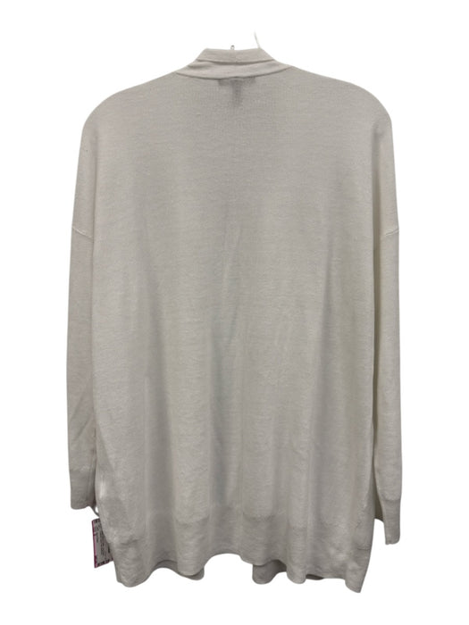 Eileen Fisher Size S White Linen & Cotton Long Sleeve Textured Cardigan White / S