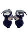 Birman Shoe Size 39 Indigo Blue Suede open toe Ankle Tie Round Toe Flats Indigo Blue / 39