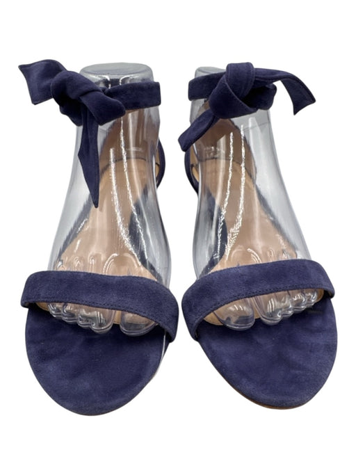 Birman Shoe Size 39 Indigo Blue Suede open toe Ankle Tie Round Toe Flats Indigo Blue / 39