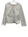 Lafayette 148 Size XS White Cotton Long Sleeve Collarless Zip Up Jacket White / XS