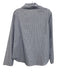 Vitamin Size L Blue & White Cotton Blend Long Sleeve Pin Stripe Collar Top Blue & White / L