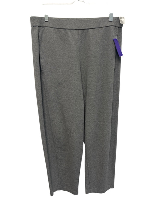 Eileen Fisher Size M Gray Cotton Elastic Waist Heathered Pockets Pants Gray / M