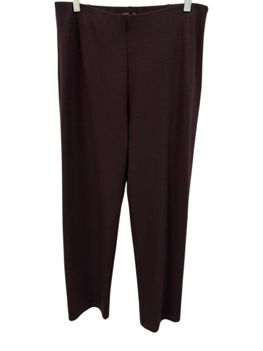 Eileen Fisher Size M Purple Wool Side Zip Wide Leg Pants Purple / M