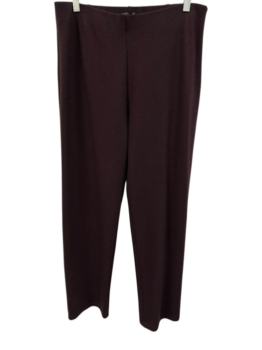 Eileen Fisher Size M Purple Wool Side Zip Wide Leg Pants Purple / M