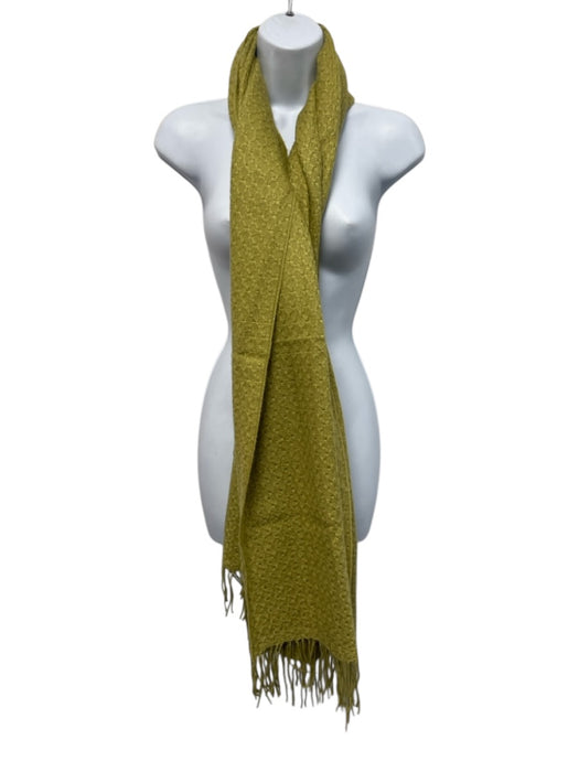 Burberry London Chartreuse Green Baby Alpaca Textured Fringe scarf Chartreuse Green / L