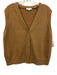 Vince Size XL Brown Cashmere Blend Button Down V Neck Sleeveless Top Brown / XL