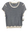 J Crew Size XL White & Navy Cashmere Horizontal Stripes Short Sleeve Top White & Navy / XL