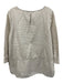 Ann Mashburn Size M White & Beige Cotton Horizontal Stripes Wide Neck Top White & Beige / M