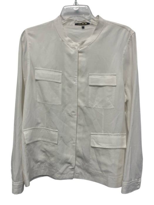 Kobi Halperin Size L White Missing Fabric Tag Snap 4 Pocket Long Sleeve Jacket White / L