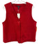 Eileen Fisher Size L Red Wool V Neck Button Down Sleeveless Vest Red / L
