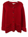 Good American Size XL Red Viscose Button Down Pockets Long Sleeve Cardigan Red / XL