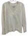 Banana Republic Size XL White Cotton V Neck Ribbed Detail Long Sleeve Sweater White / XL