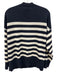 C Bloomindale's Size XL Navy & White Cashmere Button Down Long Sleeve Cardigan Navy & white / XL