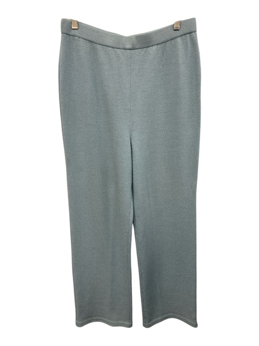 St. John Collection Size 10 Light Blue Wool Elastic Waist Wide Leg Pants Light Blue / 10