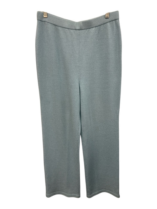 St. John Collection Size 10 Light Blue Wool Elastic Waist Wide Leg Pants Light Blue / 10