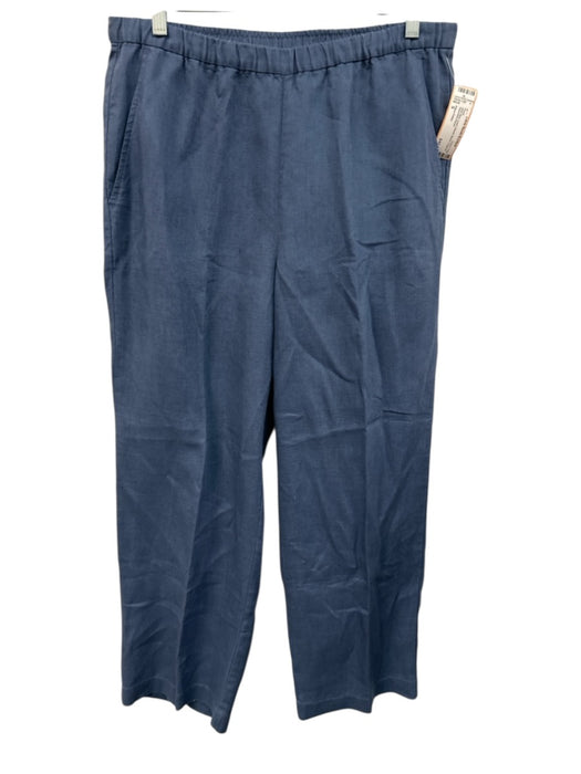 Eileen Fisher Size S Slate Blue Linen Elastic Waist Cropped Pants Slate Blue / S