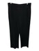 Theory Size L Black Polyester Elastic Waist Wide Leg Cropped Pants Black / L
