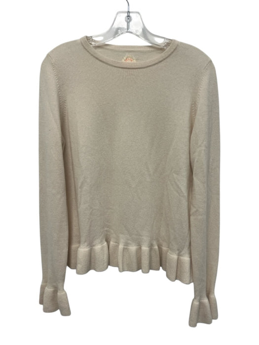 Jardin Des Orangers Size estimated M Cream Cashmere Blend Peplum Sweater Cream / estimated M