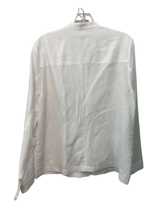 Kobi Halperin Size XL White Tencel & Linen Button Down 4 Pocket Long Sleeve Top White / XL