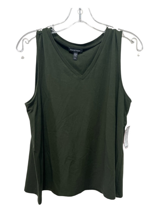 Eileen Fisher Size M Deep Green Tencel Blend V Neck Sleeveless Tank Top Deep Green / M