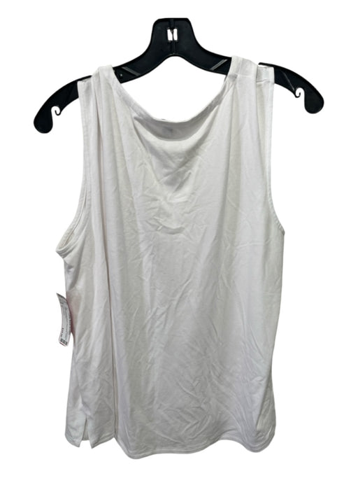 Eileen Fisher Size L White Viscose Blend Sleeveless Button Front Top White / L