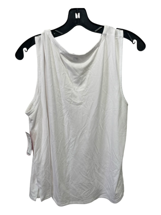 Eileen Fisher Size L White Viscose Blend Sleeveless Button Front Top White / L