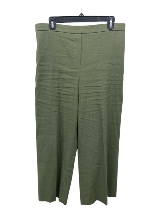 Theory Size L Green Lyocell blend Elastic Waist Pockets Crop Wide Leg Pants Green / L