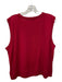 St John Size XL Red Wool Sleeveless Fabic Block Jewel neck Rib Knit Top Red / XL