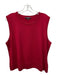 St John Size XL Red Wool Sleeveless Fabic Block Jewel neck Rib Knit Top Red / XL