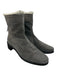 Stuart Weitzman Shoe Size 9.5 Gray Suede Faux Fur Lining 1" heel Back Zip Boots Gray / 9.5